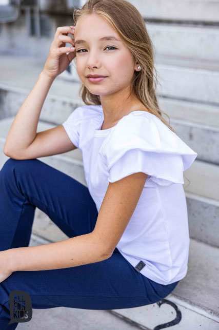 Dievčenské tričko Vlna - white  