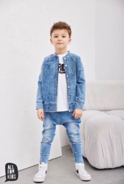 Chlapčenská denim bomber- blue  