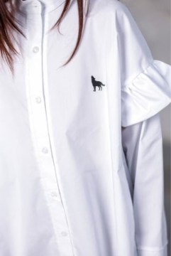Dievčenská košeľa Volán - white -03