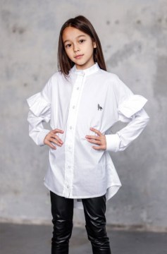 Dievčenská košeľa Volán - white