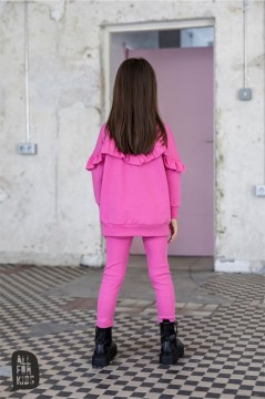 Dievčenský komplet Volán -pink-02