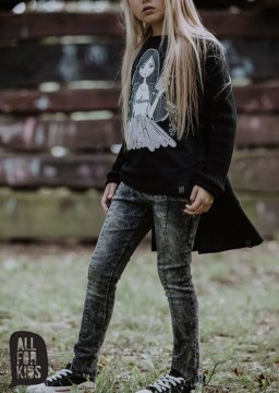 Dievčenské denim nohavice - black